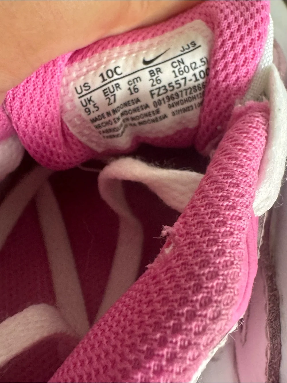 Nike Kids White and Pink Air-Style Sneakers
